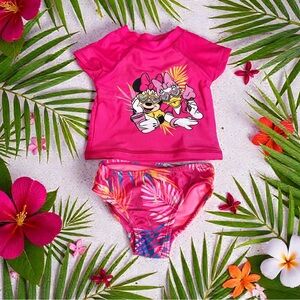 Disney Pink Rashguard Set (12 Months) NWT Minnie